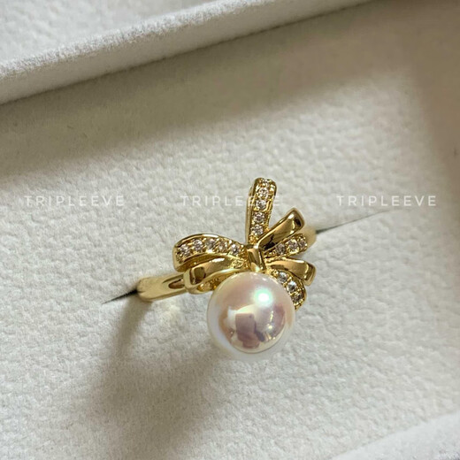 Fat Donglai quality akoya pearl pendant ribbon dance goddess Zhen Duoma M family bow necklace gold titanium steel Chopard chain D16