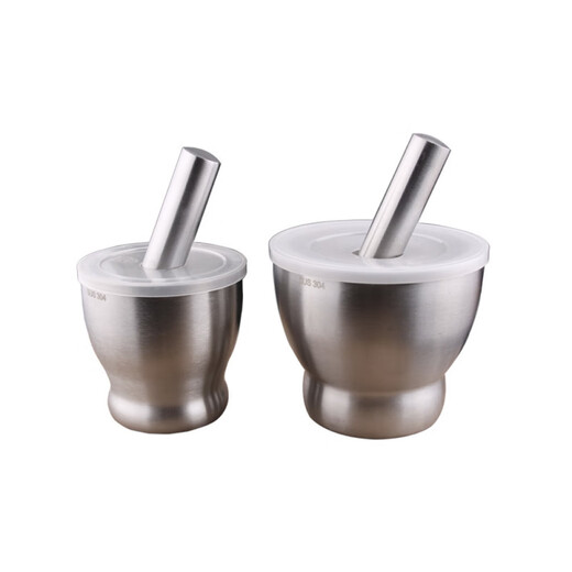 FANCYCHIC thickened double-layer 304 stainless steel garlic pounder jar garlic mortar masher grinder mortar restaurant grade 304 cone shaped deepened version extra large double