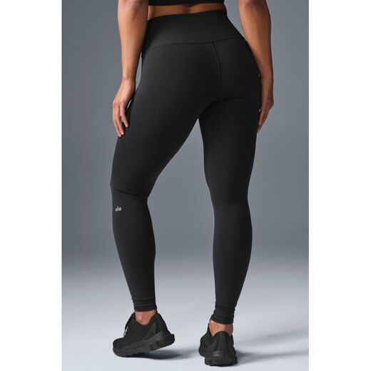 ALO YOGA Yoga Pants Airbrush High Waist Running Fitness Pants Pula Improved Performance High Elastic Sports Pants Tall Girls Black XXS (Suitable for waist circumference 59.5 - 62cm)