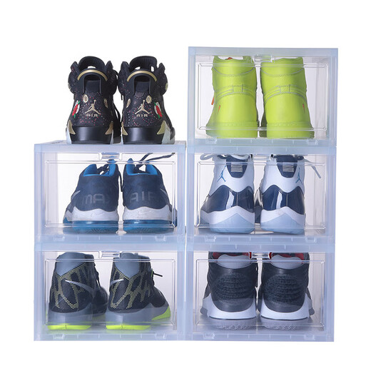 Sailoto sneaker acrylic storage box transparent basketball shoe shoe box display shoe cabinet sneaker storage shoe rack 36x29x19cm white 3-pack