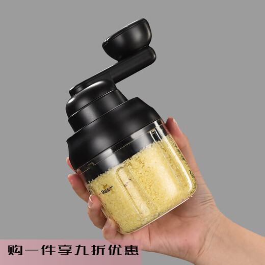 Grain harvesting hand-cranked garlic artifact meat grinder small household manual garlic stirring pounding and cutting minced garlic grinder hand-cranked - King Kong Black 101ml