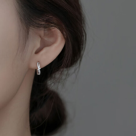 Nilan Fat Donglai's same style pt950 platinum earrings for women PT9502024 summer 18 ear accessories for ear piercing, Chinese Valentine's Day gift for friend's birthday, bow earrings
