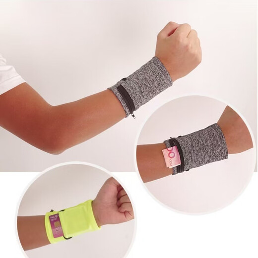 Xuanshi one piece outdoor sports travel wrist strap bag close-fitting running arm bag card bag coin purse student running bag gray