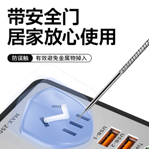 Factory direct outlet socket converter Xiaomi's same multi-functional USB charging plug-in board for home office 86 wireless one-to-multi-purpose plug-in board conversion plug white surface 86 USB+type-c version