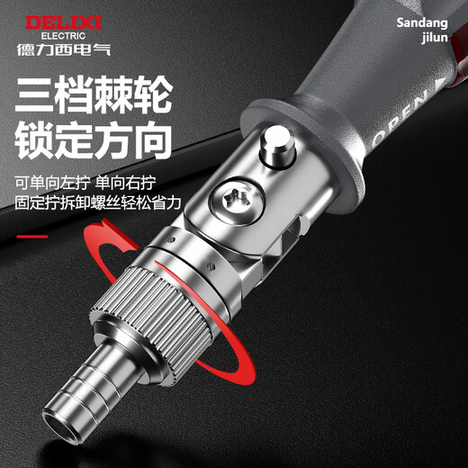 DELIXI ELECTRIC ratchet screwdriver tool set plum blossom screwdriver multi-functional household cross one word multi-angle long handle 10 in 1