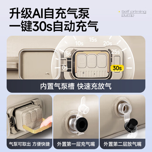 Xianniao Car Automatic Inflatable Mattress Car SUV Rear Seat Seat Filling Pad Car Shock Sleeping Artifact Top Model Double-layer Thickened Fabric + AI Built-in Pump + Gift Pack Set Skin-Friendly Fabric丨Ergonomically designed to sleep for a long time without tiring the waist