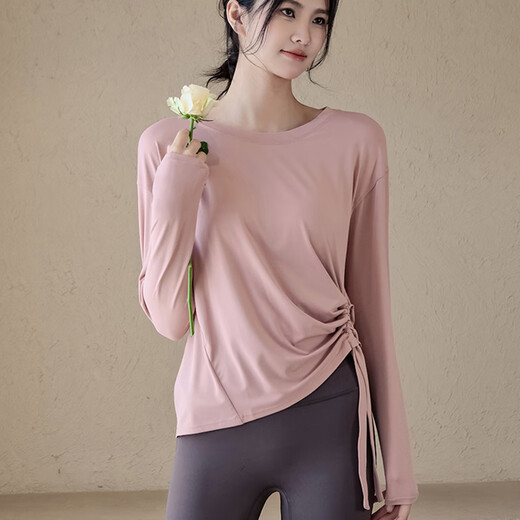 LULULMCCTN yoga top women's autumn and winter long-sleeved Pilates professional training fitness T-shirt training clothes blue gray L