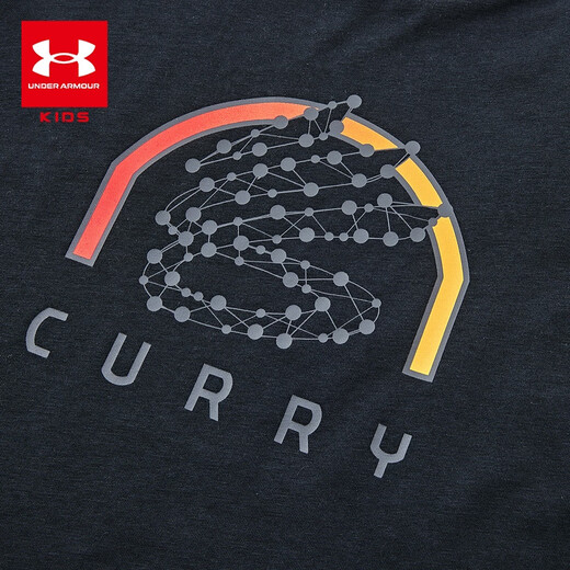 Under Armor Curry Series Boys' Casual Sports Round Neck Short-Sleeved T-Shirt Children's Clothing Summer Short-Sleeved T1390410 Black