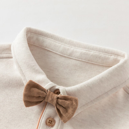 DAVE&BELLA pure cotton boys' shirts, college style children's long-sleeved shirts, spring clothes, new children's tops, boys' baby clothes, light khaki, in stock, 100 cm (recommended height 90-100cm)