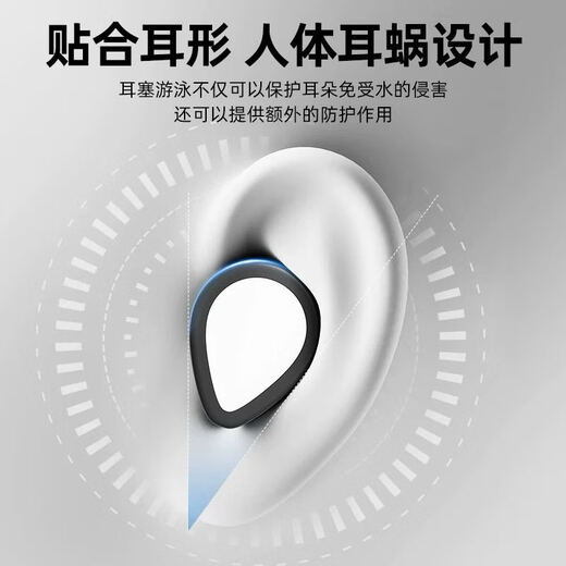 JCZS German children's swimming earplugs nose clip special waterproof anti-middle ear silicone inflammation non-swelling ear fit non-falling set removable lanyard black nose clip + earplugs