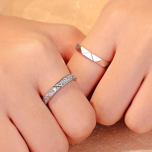 MZMZ Platinum Couple Ring pt950 Platinum Fashion Wedding Ring Double Eleven Birthday Gift for Girlfriend and Wife Light Luxury-Close Customized Ring with You