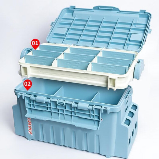 An Junsheng Multifunctional Tool Box Hardware Large Portable Electrical Tools Plastic Household Storage Box Vehicle Storage Industry Main Picture Model Large Size 12L for Home Use - Double Layer Thickened and Enlarged for Seats