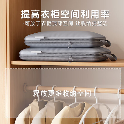 Bonnymeijia Travel Clothing Compression Storage Bag Portable Business Travel Suitcase Clothing Packing and Organizing Bag 2 Pack Gray