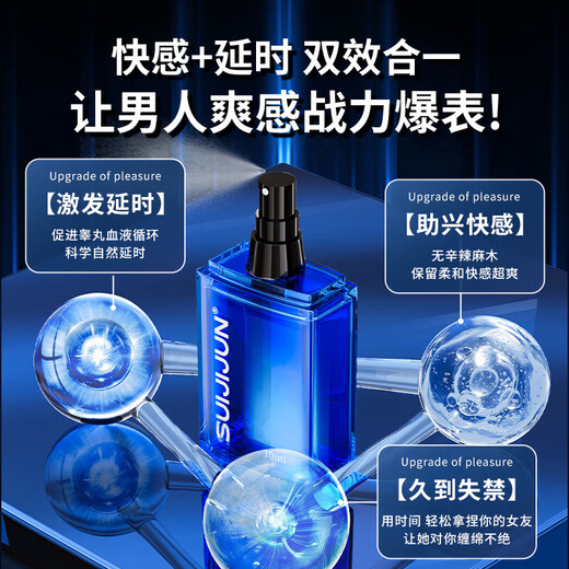 Random Jun Delay Spray Men's Spray Delay Time Male Long-lasting Non-Ejaculation Small Blue Bottle Semen Locking Ring Men's Spray 10ml Long-lasting Delay Can be used with Premature Ejaculation Delay Long-lasting Medicine Sex Toys Delay Wipes Can be used with Adult Sex Products Delay Cream Couple Bed Love Aid Tool Men's Indian God Oil