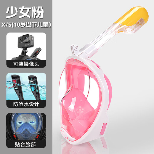 Zhizhou Diving Mask Adults and Children Full Face Snorkeling Glasses Swimming Equipment Underwater Full Dry Respirator Mirrors Waterproof Upgraded Anti-Choking Water Mint Green L/XL (Male) Free