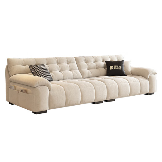 CoolBide 2025 new fabric sofa small apartment modern simple living room sofa antique style straight row multi-seat sofa 3.1 meters straight row multi-seat sofa flagship version Ruixue Chenille velvet
