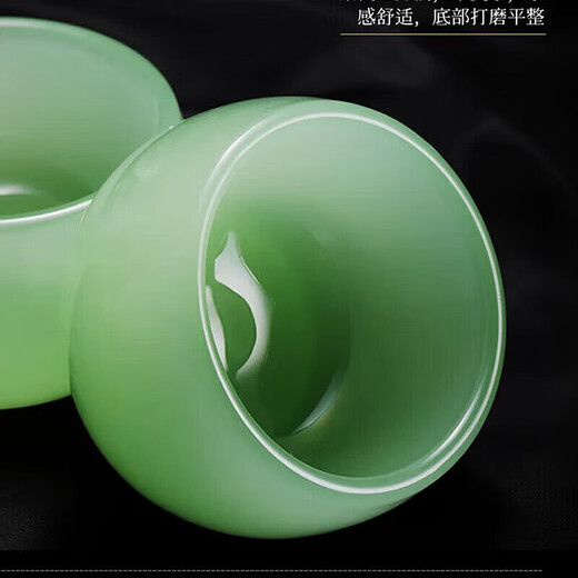 Fumei Ancient House high-end sky blue jade porcelain Kung Fu tea set light luxury tea bowl high-end reception office complete gift box set Sapphire-jade porcelain tea set 10 pieces