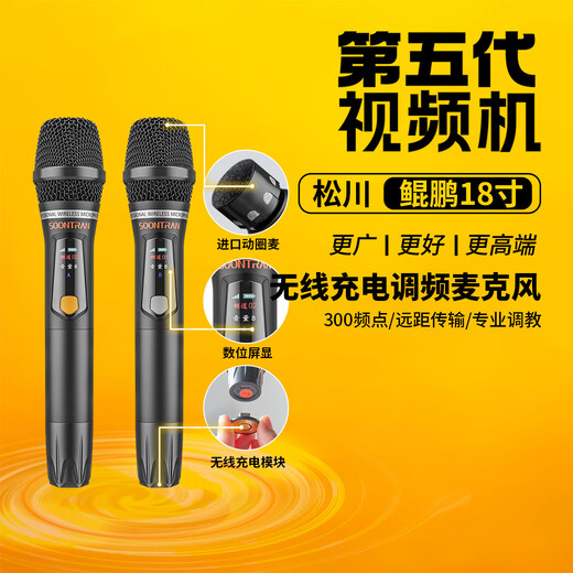 Songchuan International SG30-12/18-inch square dance high-power audio outdoor karaoke trolley karaoke speaker professional live broadcast with sound card all-in-one Bluetooth audio KTV Songchuan International Audio SG30-18 (19-inch song screen) rechargeable microphone*2