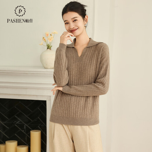 Pash 25 New Cashmere Sweater Women's 100 Cashmere Navy Collar Loose Casual Knitted Autumn and Winter Sweater PS-155 White L (120-150Jin Jin equals 0.5 kg)