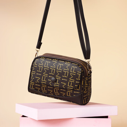 Kuqi Kangaroo (KUQIDAISHU) Shiling bolso de cuero bolso cruzado bolso de concha de alta calidad bolso de mujer de mediana edad moderno y exquisito nicho práctico bolso de hombro para madre letras grandes