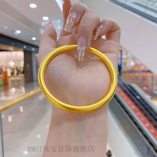 BMOI Old Phoenix 999 gold pure gold-plated silver-clad plain ring heritage bracelet that does not fade. Give it to your girlfriend as a gift for your wife. Solid model. Plain ring heritage bracelet. About 30 grams. Ring mouth 62. Material fidelity. One thing, one certificate.