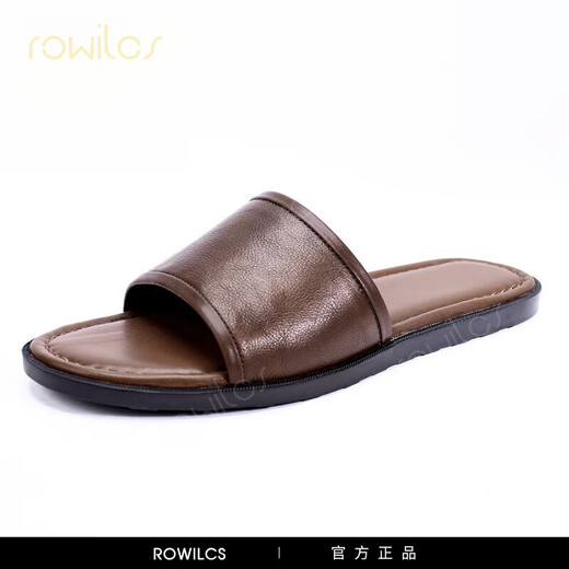 Rowilcs Marke Luxus Neue Hausschuhe Männer 2025 Neue Sommer im Freien gegen Rutsch Sandalen Freizeitmänner Flip-Flops Trendy Brown 38