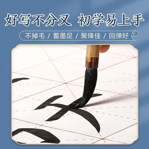 Brush calligraphy set for beginners, special study room four treasures for students to practice brush calligraphy, pen, ink, paper and inkstone, complete set of water writing cloth, elementary school, entry-level 4-piece set