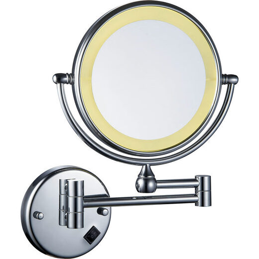 LED light fill light mirror folding dressing and beauty mirror cosmetic mirror bathroom 3 times magnification mirror portable chrome plated concealed/surface mounted