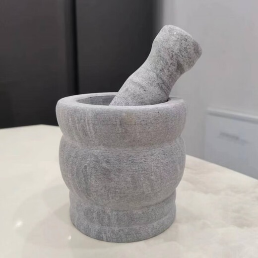 Ye Yu stone garlic mortar garlic pounder original stone garlic masher grinding bowl hammer stone mortar household garlic mortar new model large bluestone hammer