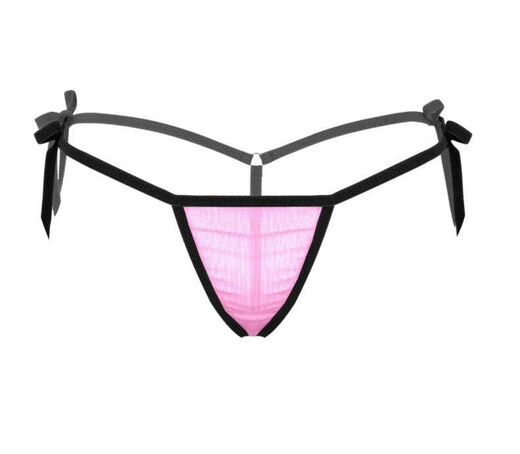 Men's Sexy Strap T-Pants Adult Sexy Underwear Mesh Summer T-Pants Open Crotch Underwear One Size Private Delivery Pink