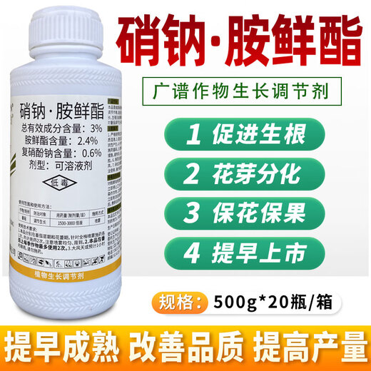 Compound sodium nitrate and amine ester fruit tree wheat growth regulator improves chlorophyll regulation balance and increases yield sodium nitrate and amine ester 500g*1 bottle
