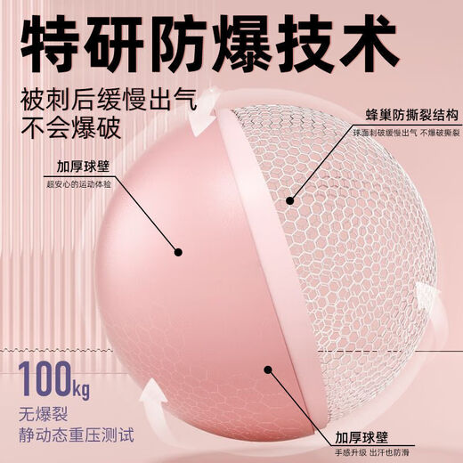 Meikejie Pilates Small Ball 25cm Yoga Ball Pelvic Floor Muscle Ball Training Thickened Explosion-proof Fitness Balance Yoga Ball Buttocks Rose Pink Load Bearing 300Jin Jin is equal to 0.5kg Safety Leg Clamp丨 Pilates Ball/Explosion-Proof Material