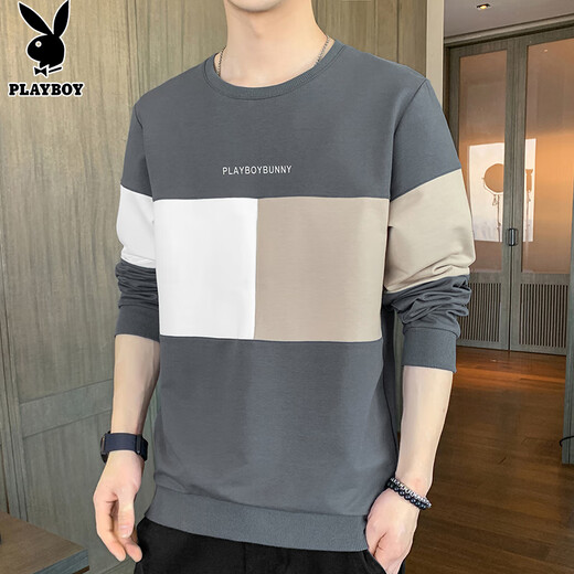 Playboy (PLAYBOY) sweatshirt men's 2026 spring long-sleeved T-shirt men's jacket casual men's loose round neck tops