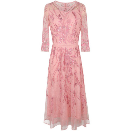 Su Laixi's mother-in-law long wedding banquet fashionable summer dress young style wedding daughter to attend the wedding mother's dress formal occasion pink 3XL