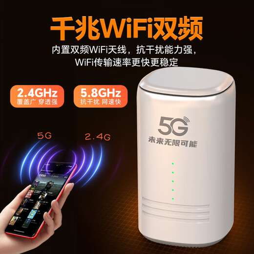 Maduge True 5G Portable WiFi6 Routeur CPE sans fil mobile Full Netcom Gigabit double bande Portable Home Internet Banking Haut débit gratuit Mobile Unicom Carte Internet de trafic à haut débit Véritable version de vitesse Internet 5G Vitesse réseau sans fil WiFi6 au niveau de la fibre