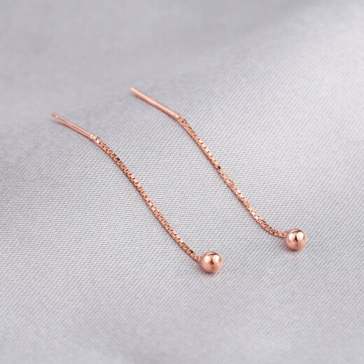 Fat Donglai same style 18K gold ear wire tassel female 18k rose gold plated 925 silver gold mini beanie short earrings rose gold 4 cm mini small beanie ear wire