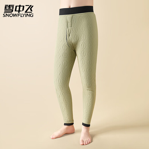 Flying in the snow 100% wool-filled men's warm pants men's thickened autumn and winter inner wear plus velvet leggings new winter products
