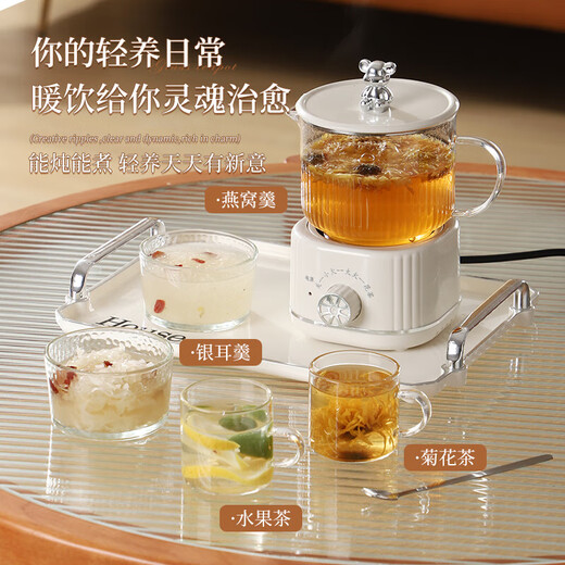 Health kettle, kettle, hot water kettle, thermostatic kettle, teapot, teapot, all-in-one, fully-glass, fully-automatic, small household, multifunctional office, large capacity, rose gold 0.6L