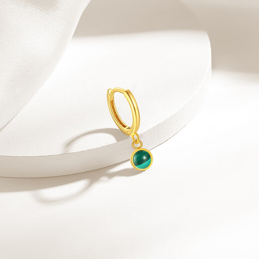 Chao Acer to Jane Yellow 18K Gold Malachite Earrings Women's Color Gold Earrings Fashionable High-end Birthday Gift for Girlfriend Single Style