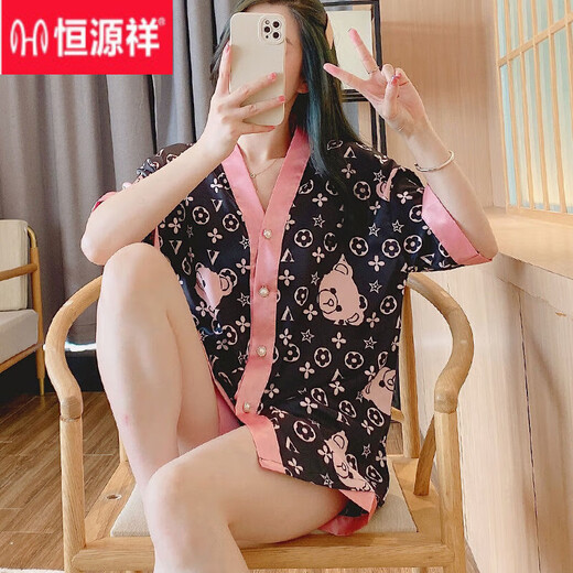 Hengyuanxiang pijama coreano fresco para mujeres, summer dulce alumno de alerta de manga corta estudiante de verano delgada ropa del hogar del hogar