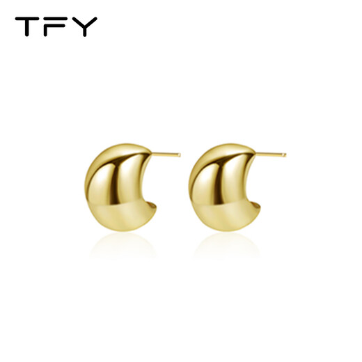 TFY simple beanie earrings for women silver small gold bean metal water drop gold earrings 2025 new hot style high-end large gold beanie