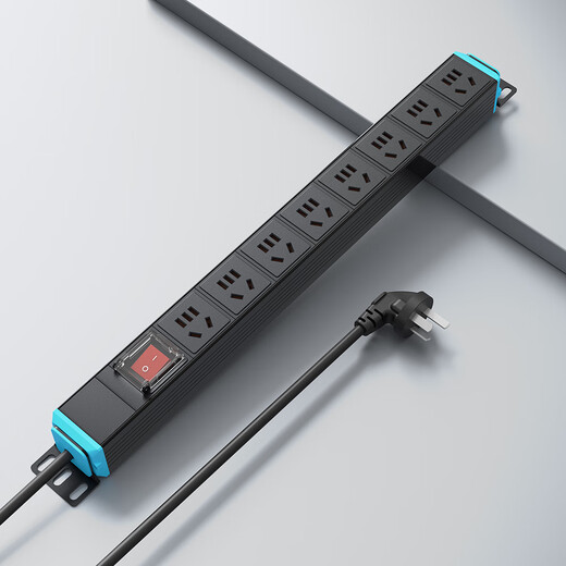 Same picture PDU plug-in strip 1.8 meters 8 holes 10A cabinet PDU socket Computer room power distributor engineering expansion pdu industrial socket plug-in strip master control switch K11802