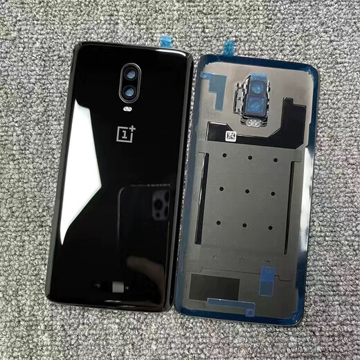 OPPO is suitable for OnePlus 7Pro original glass back cover OnePlus 1+7 original mobile phone battery cover 1+6 back shell 1+6T OnePlus 6T (bright porcelain black) original back cover with frame lens