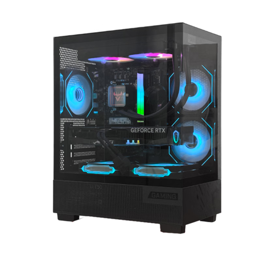 MSI AMD New Ryzen R5 9500F/5600GT/9600X/RTX5060Ti8G E-sports Delta Game DIY Assembly Computer Host Design Rendering Desktop Complete Machine R5 5600GT+ Super Core Display | Crystal Tower Standard Edition Single Host