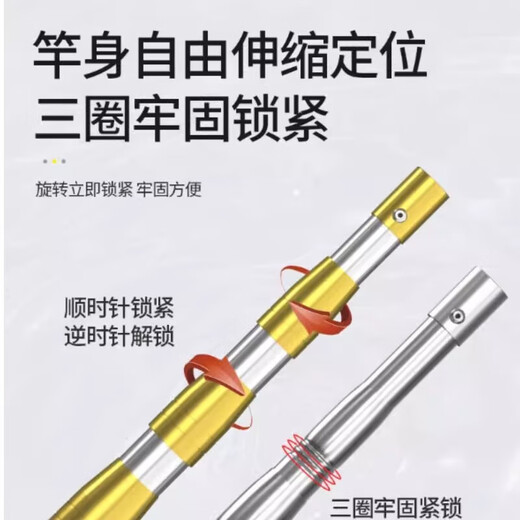 Stainless steel copy net complete set thickened telescopic rod net pocket fish net set anti-hanging fishing net fish folding net fishing gear Reinforced yellow rod + 40 hollow circle + 4mm nano net three-section telescopic 1.8 meters