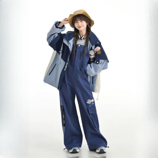 MieLanat Jacket Judy Nick Zootopia Jacket Spring and Autumn New Windproof Warm Couple Windbreaker for Men and Women Blue Overalls with Doll Children's Style 160cm