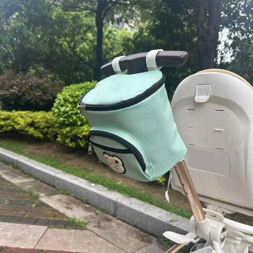 婴儿推车挂包大容量通用宝宝遛娃车挂包置物袋伞车儿童车收纳挂包 小熊米色-抽纸