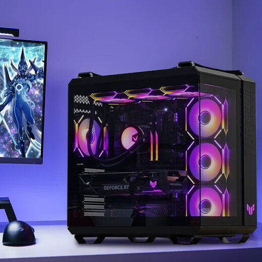 ASUS ROG family bucket Ryzen AMD 9800X3D host TUF5080/5070/5060 graphics card E-sports game assembly computer diy ammunition depot sea view room desktop special price 9800X3D/TUF5080/32G host package