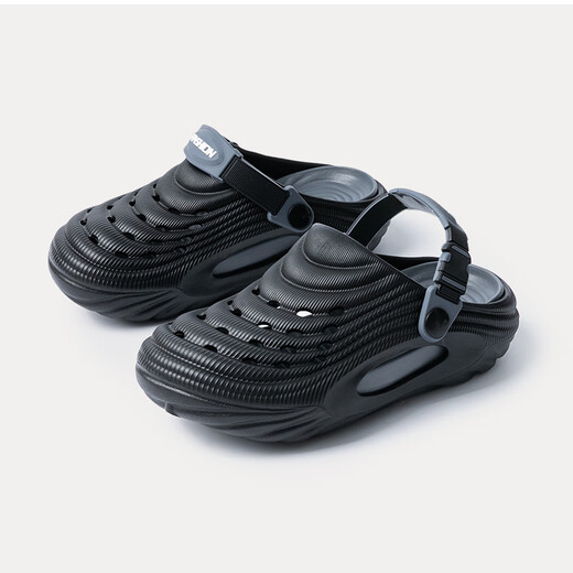 Daddy Pig Children's Croc Shoes Boys Summer Girls Middle-aged Boys Beach Wear Non-Slip Soft Soled Light Slippers Black 30