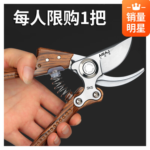 Arrizo flower scissors, gardening scissors, pruning shears, branch scissors, scissors, fruit tree picking, tea and fruit artifacts, labor-saving metal handle type (SK5 steel blade)